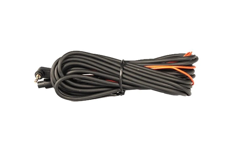 A black wound up cable, able to plug into your cars radio to allow for apple carplay and android auto
